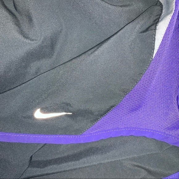 Nike Dry Fit Running Athletic Exercise Short Black Blue Accent Track Marathon - Picture 3 of 5